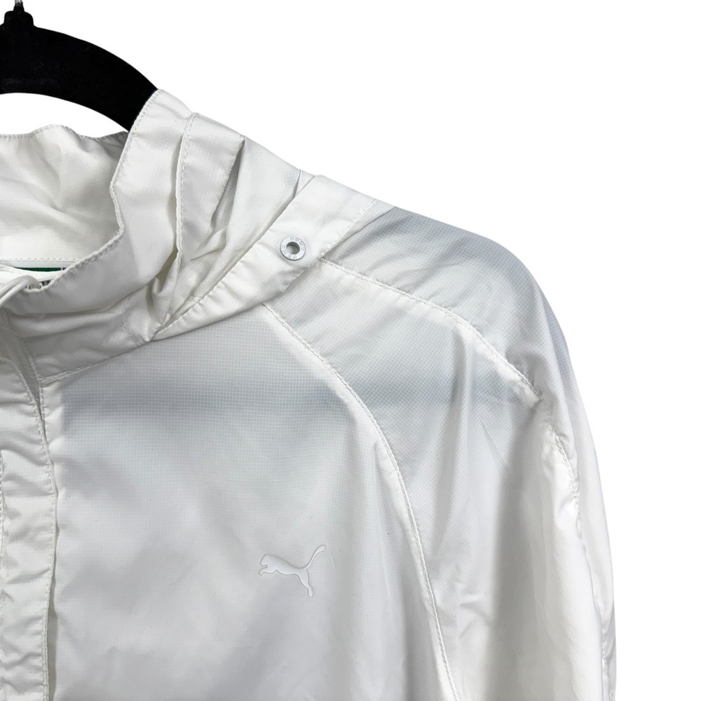 PUMA Womens White Lightweight Hooded Quarter Zip Anorak Windbreaker Jacket XL* - Picture 3 of 8